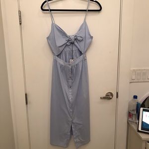 NWT Zara striped cotton cutout midi dress